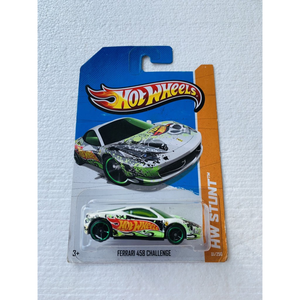 HOTWHEELS HOT WHEELS FERRARI 458 CHALLENGE PUTIH HW STUNT DIECAST MOBIL SUPERCAR LANGKA TRACK MURAH