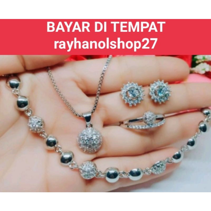 perhiasan wanita titanium xuping anti karat mewah satu set lapis mas 24K motif pilihan