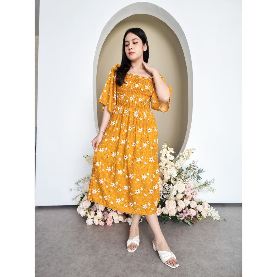Dress Wanita Alexandra Panjang Daster Putri Bali [DPB] Alexandra Chicory Bisa COD