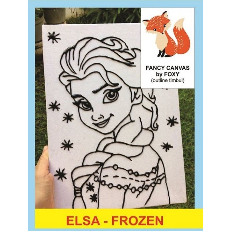 

kanvas / canvas lukis outline timbul disney princess, DIY MELUKIS ANAK GAMBAR LOL frozen elsa anna