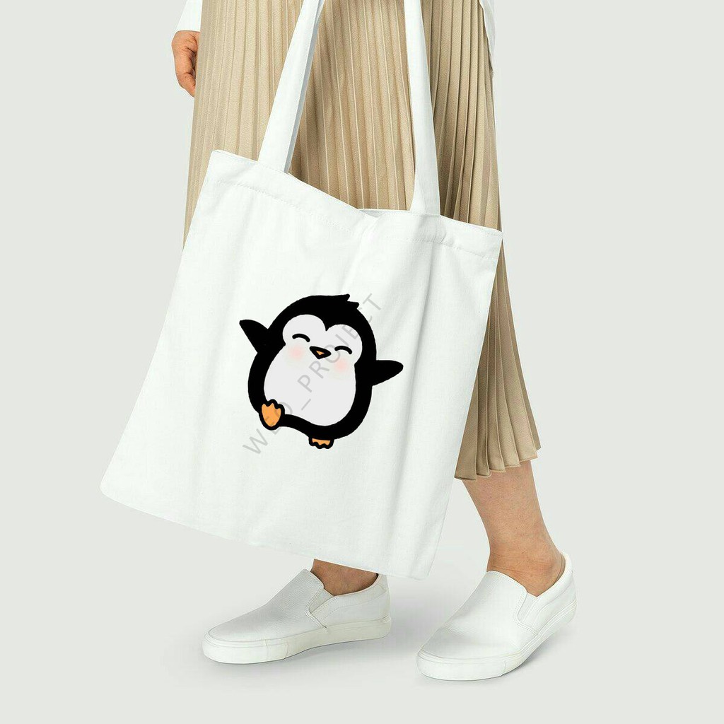 TOTE BAG KANVAS MURAH / TOTE BAG WANITA / TOTE BAG MOTIF ANIMALS CUTTIE