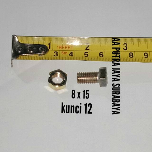 Mur baut 8 x 15 kunci 12