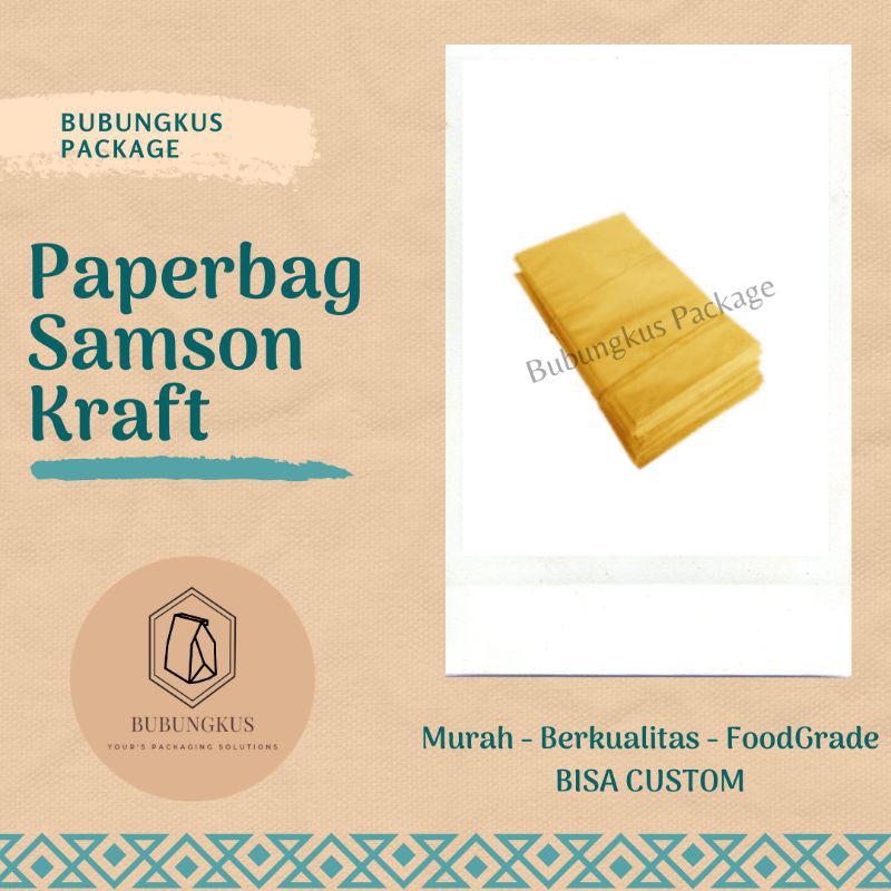 

Kantong Kertas Coklat 1pcs, Paper Bag, kantong kertas samson, Kantong kertas Roti, kemasan makanan