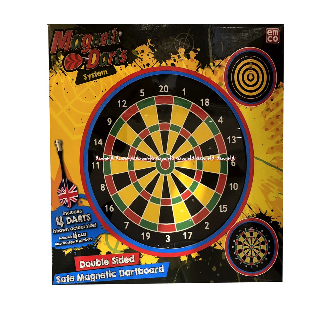 Emco Magnet Darts Double Sides Safe Magnetic 4 Dart Mainan Panahan