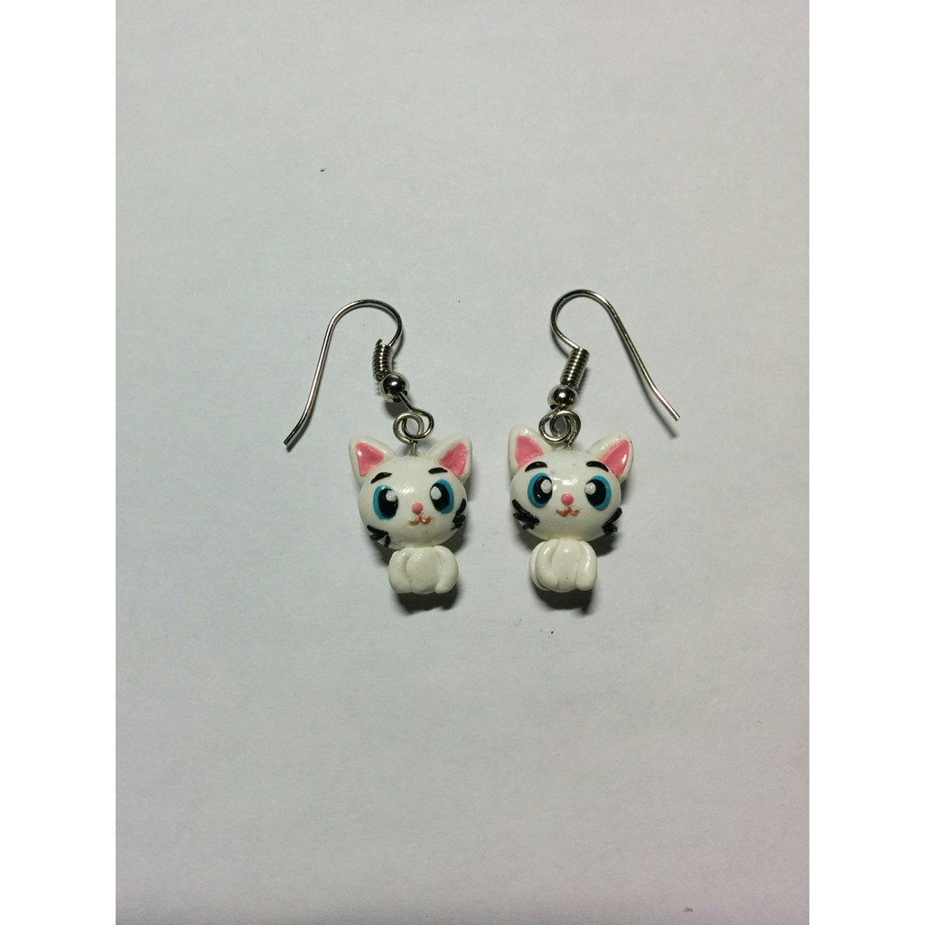 

Kado unik Anting clay import handmade kawaii cat kitty charm