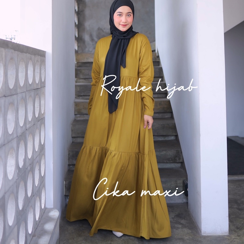 Cika gamis katun rayon twill size s-xxxl