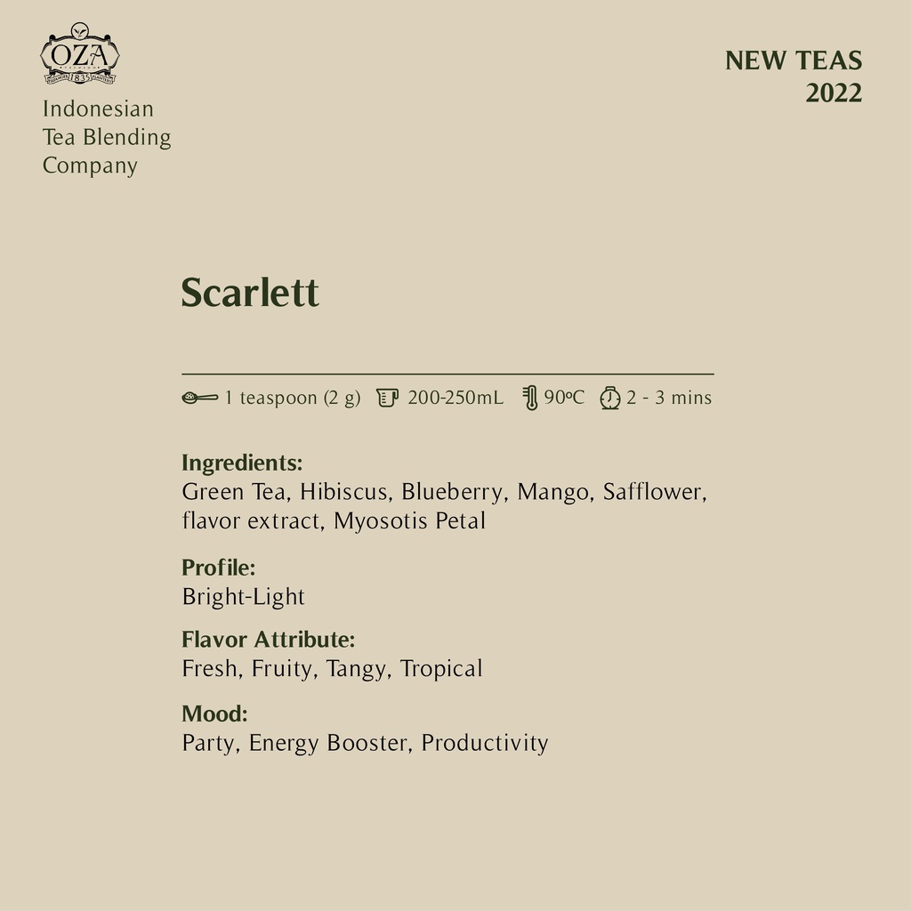 

OZA Tea Green Tea Scarlett 40 gram (20 cups)