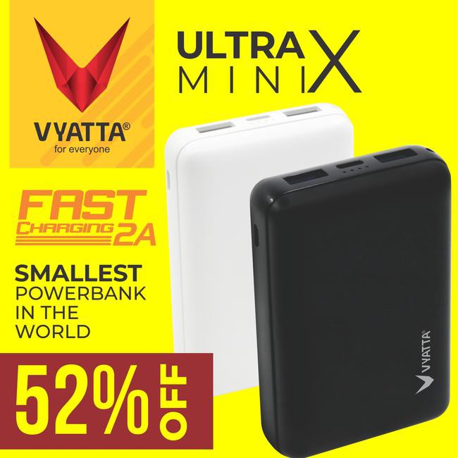 VYATTA ULTRAMINI X POWER BANK 10000 MAH - 12 BULAN GARANSI TANPA BATAS - Putih termurah 