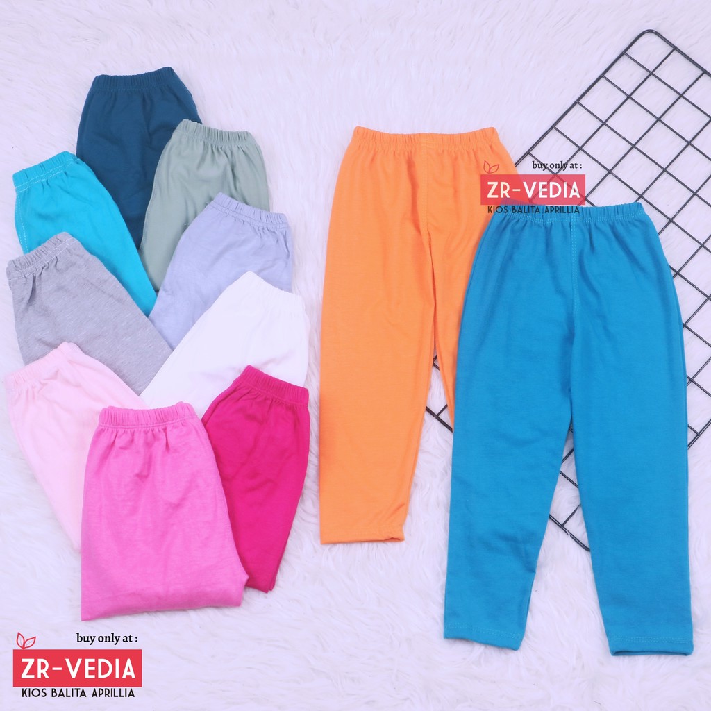 BUY 1 GET 1 Legging Kaos 5-7th / Legging Anak Perempuan Adem Kaos Leging Celana Bahan Panjang Polos kiosbalitaaprilia