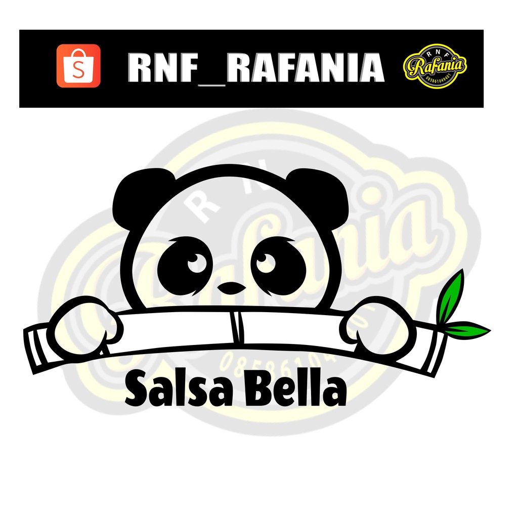 STIKER DINDING KAMAR RUMAH PANDA BAMBU NAMA BISA D GANTI SESUAI KEINGINAN CUSTOM