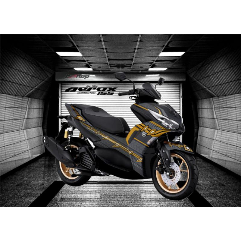 Decal Aerox all new connected variasi gold silver kode 920