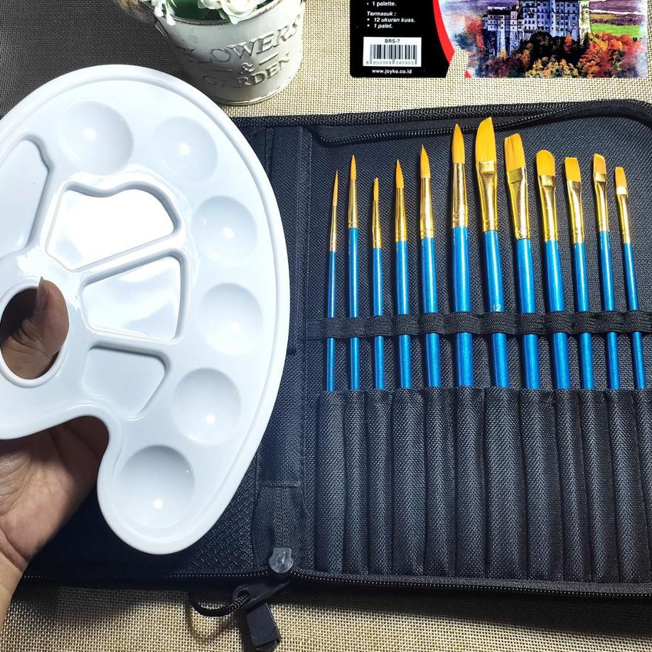 

I7D Joyko Kuas Lukis Palet Set BRS-7 Alat Seni BRS7 Art Brush Pallete ORI Terbaru