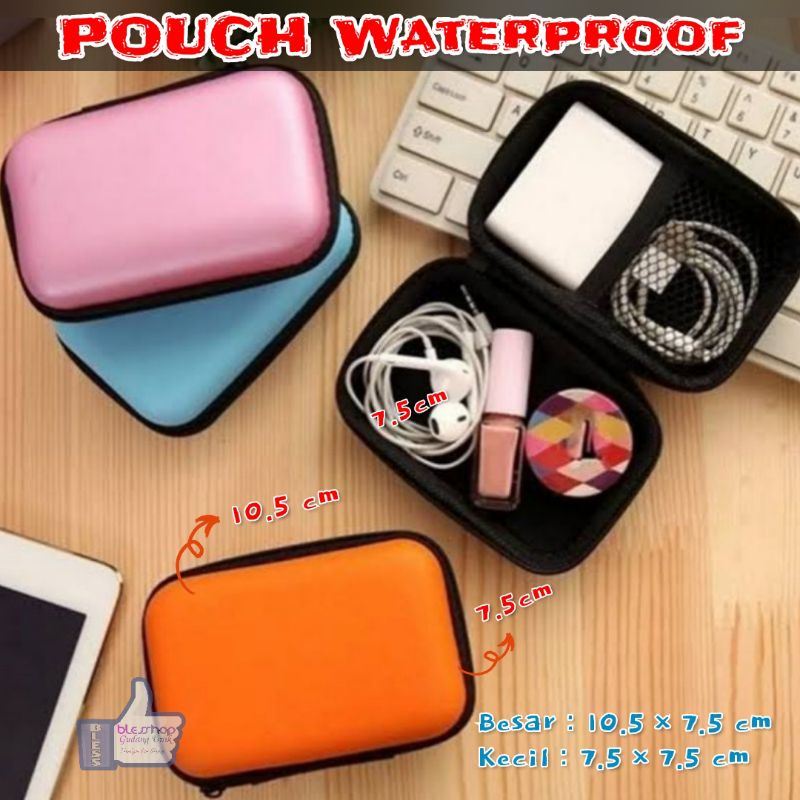 Dompet Earphone Pouch Charger Dompet Koin Waterproof Hardcase