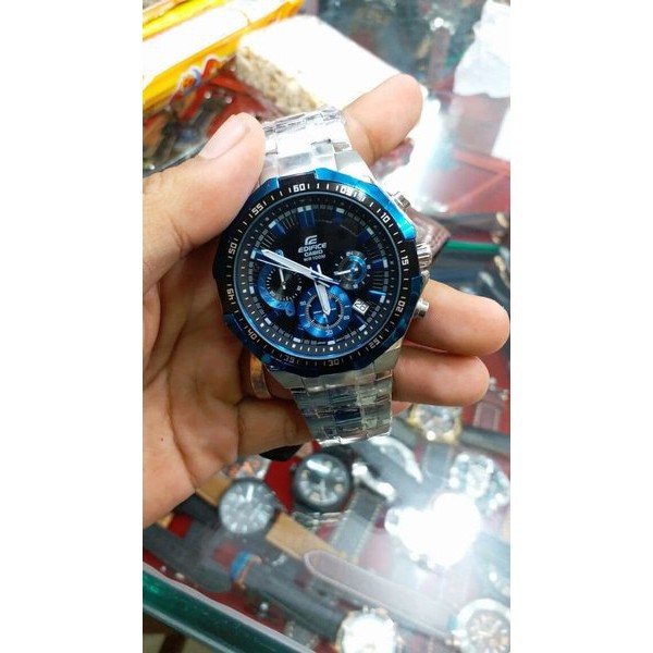 Jam Casio Edifice EFR 554D - 1A2VUDF Stainless SIlver Dial BlackBlue
