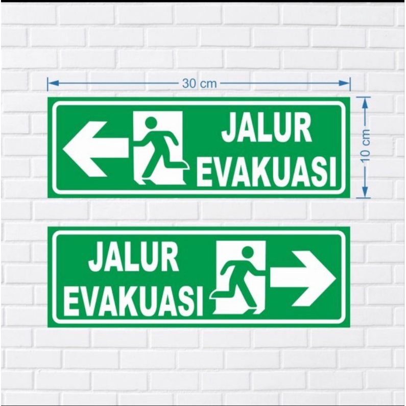 

STIKER JALUR EVAKUASI PINTU ARAH UK 10X30CM STIKER K3 SAFETY