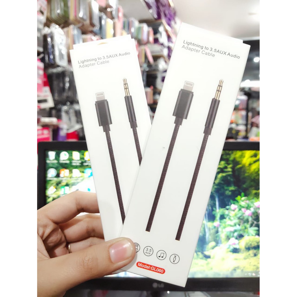 GL060 Colokan Kabel AUX IPHONE Konverter Audio Lightning to Jack AUX 3.5mm Support All IOS
