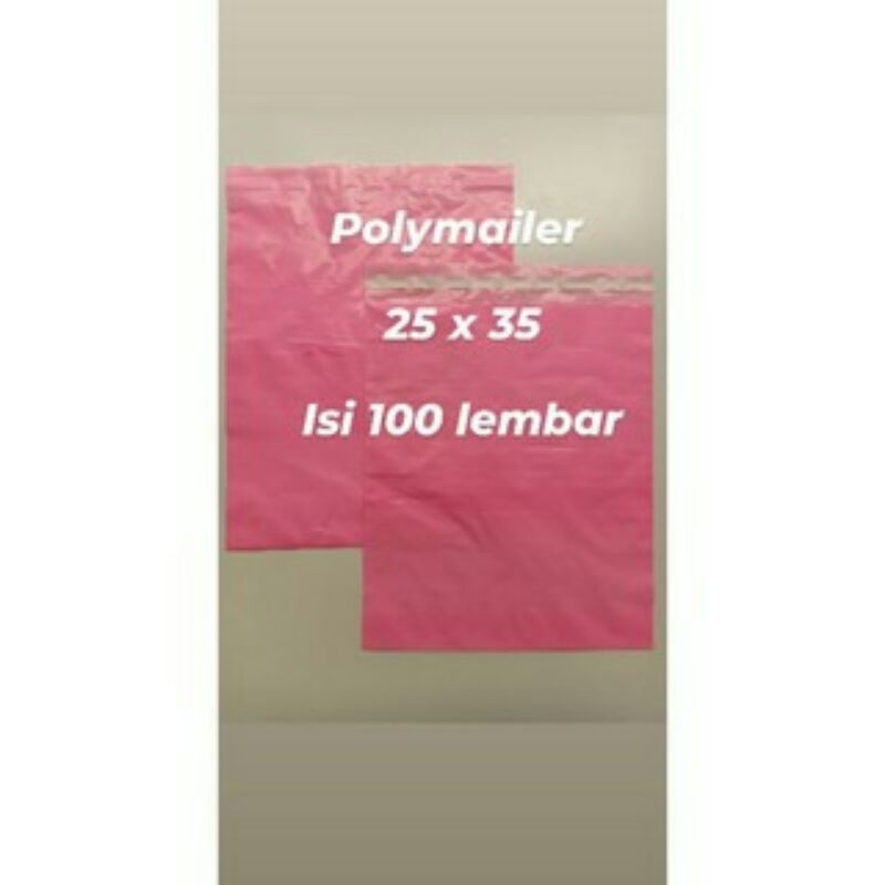 

SR PLASTIK Kantong baju online polymailer uk 25x35 pink glossy