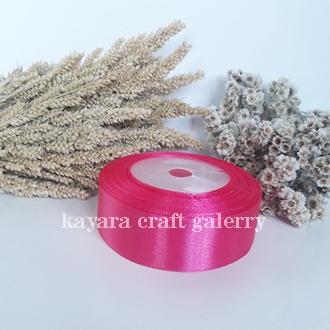 Pita satin PINK FANTA termurah per rol 1 inchi