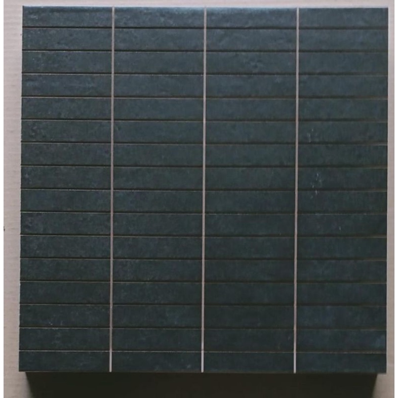MOSAIK KERAMIK LANTAI PRECUT NAT PALSU UKURAN 40X40 HITAM DOFF