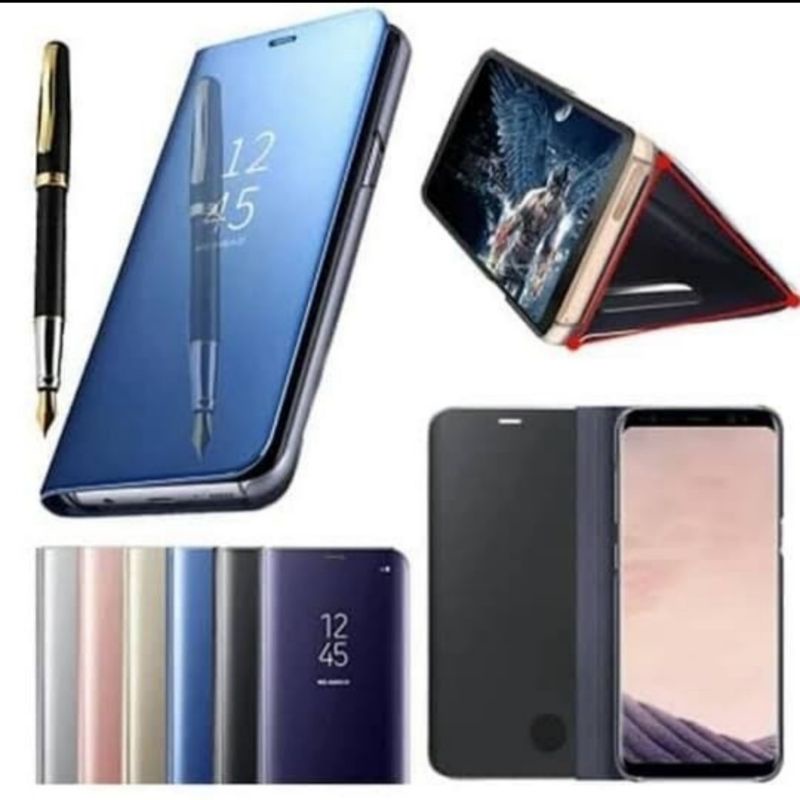 OPPO RENO 5, RENO 5F, RENO 6 4G 5G, RENO 7 5G, A74 A95 4G, A36 A76 A96 A54 Flip Cover Mirror Case Standing CLEAR VIEW