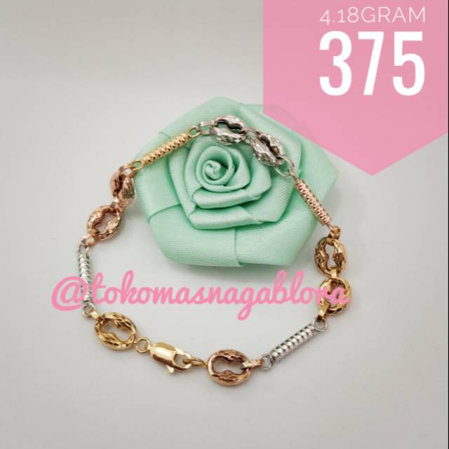 GELANG FANCY EMAS SETENGAH TUA KADAR 375