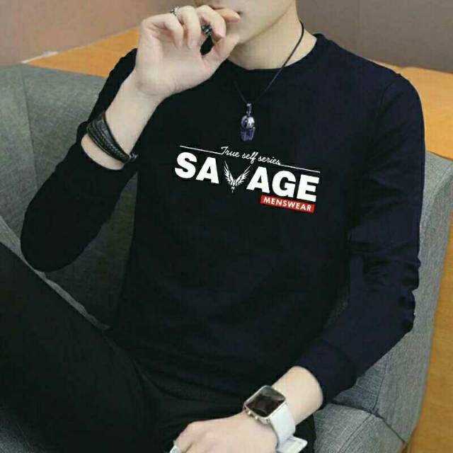 Savage Baju Kaos Lengan panjang pria