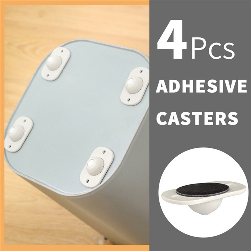 4pcs/set 360° Rotation Self-Adhesive Swivel Casters Universal Furniture Wheel Castor Roller for Storage Box Platform Dustbin Paste Pully
