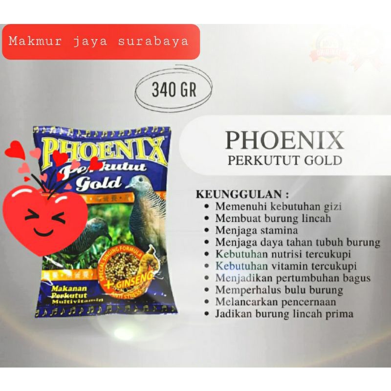 Makanan Burung: Phoenix perkutut gold + Ginseng