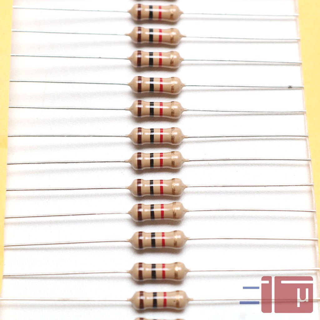 x10 Resistor 1K 1/2W Karbon 5% Taiwan Kaki Tembaga