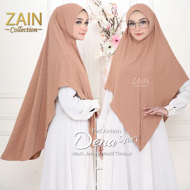 jilbab instan Dena jumbo ORI ZAIN COLLECTION-Mocca