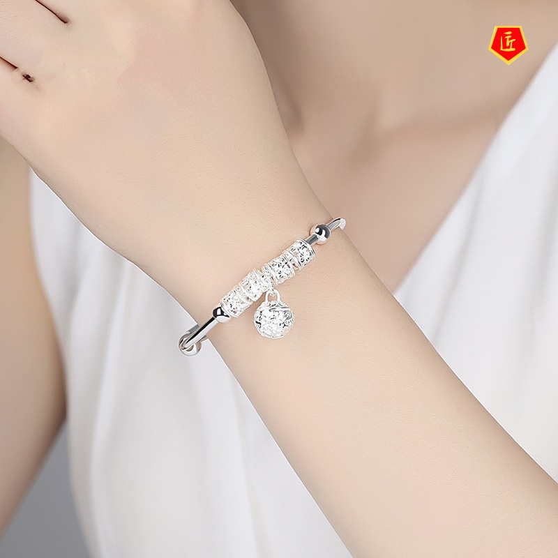 [Ready Stock]925 Silver Bell Bracelet Women's Fashion All-Matching