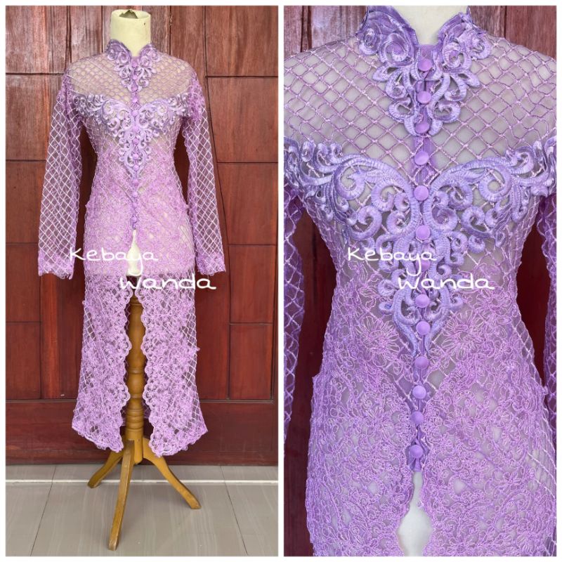 Ready Kebaya Akad Kotak Tanpa Payet / Kebaya Ibu Besan / Gaun Pengantin