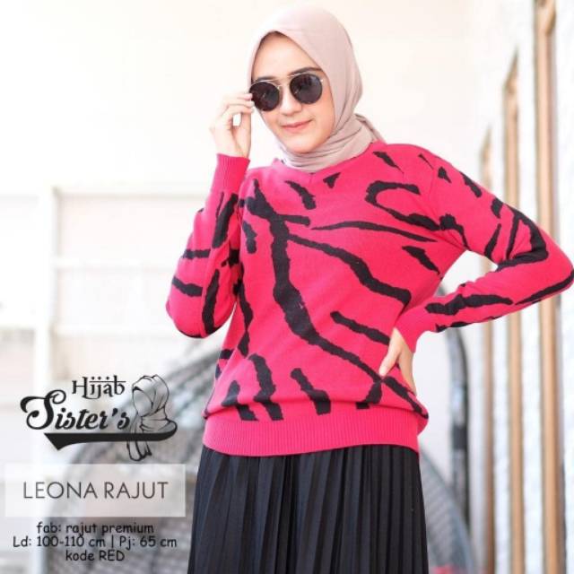 Leona Rajut, BLOUSE RAJUT WANITA CANTIK FIT XXL BAHAN RAJUT PREMIUM LD 100-114 TERMURAH MODIS OOTD