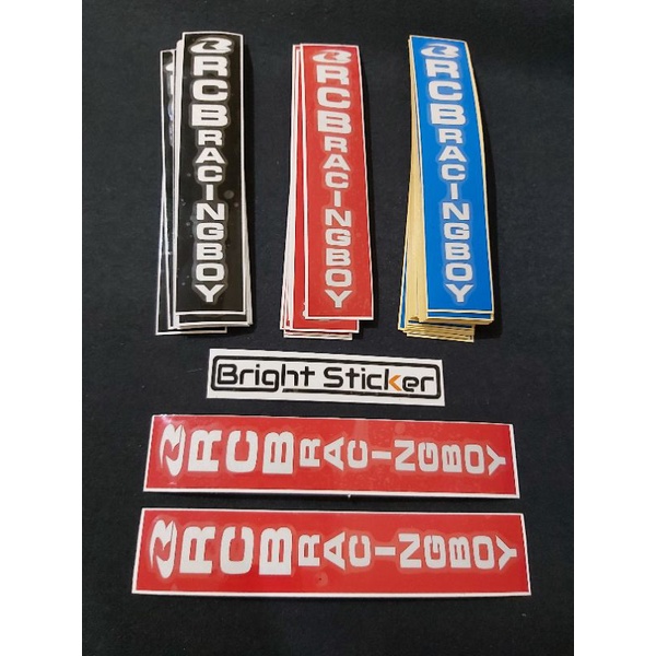 STICKER RCB RACING BOY SHOCK DEPAN CUTTING