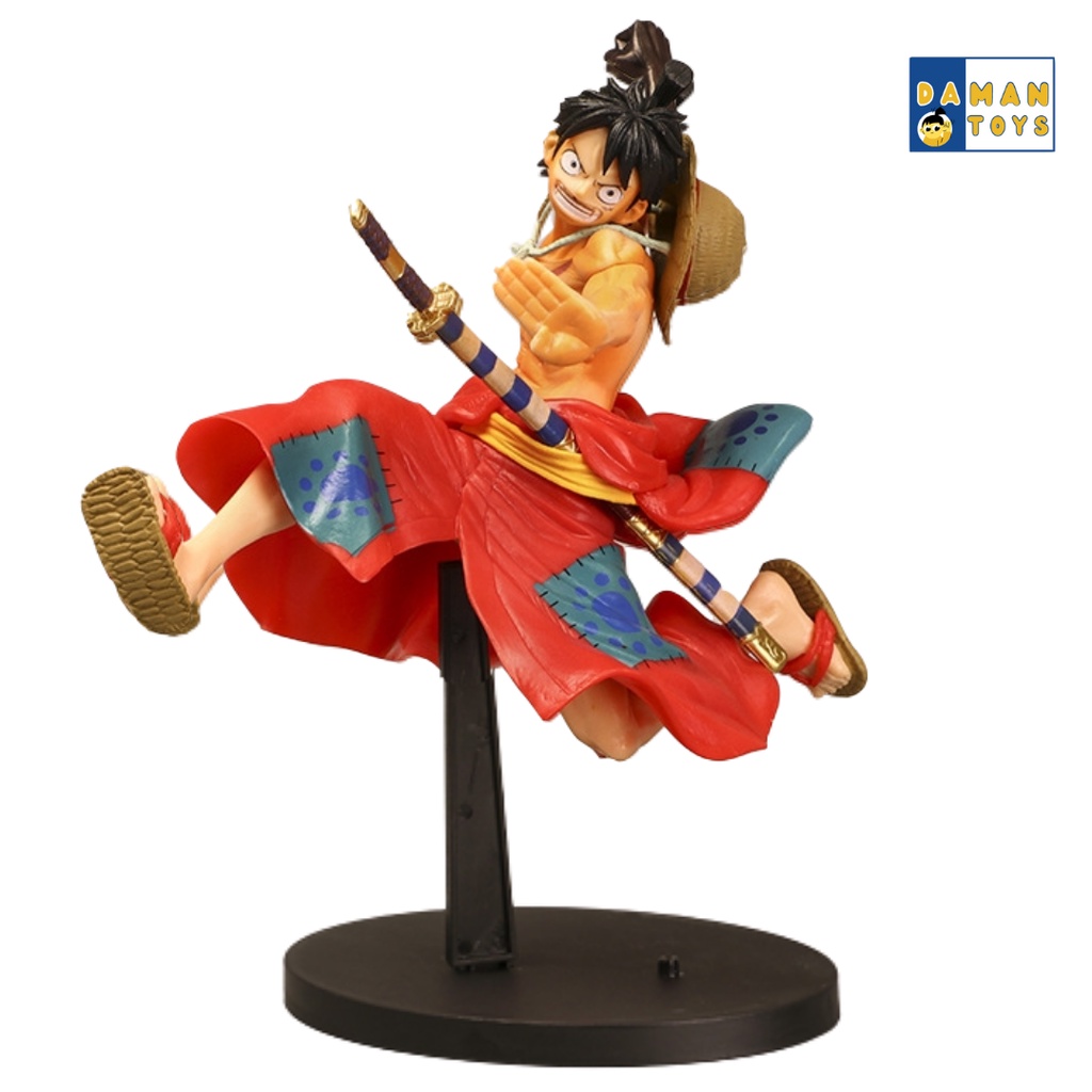 Action Figure Anime One Piece Luffy Wano Kimono