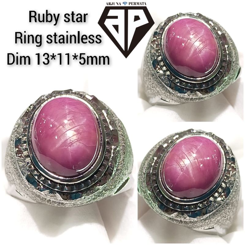 cincin batu permata Ruby star
