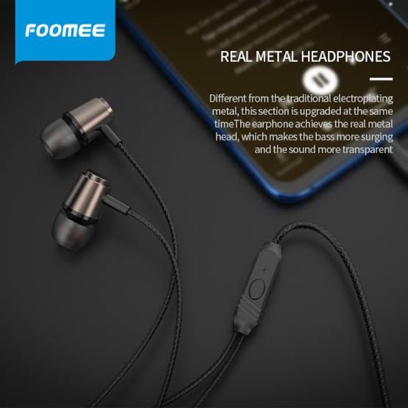 (FOOMEE Q45C) Headset Type C Extra Bass stereo Earphone Usb TYPE C Xiaomi/ Samsung/ oppo/ Vivo