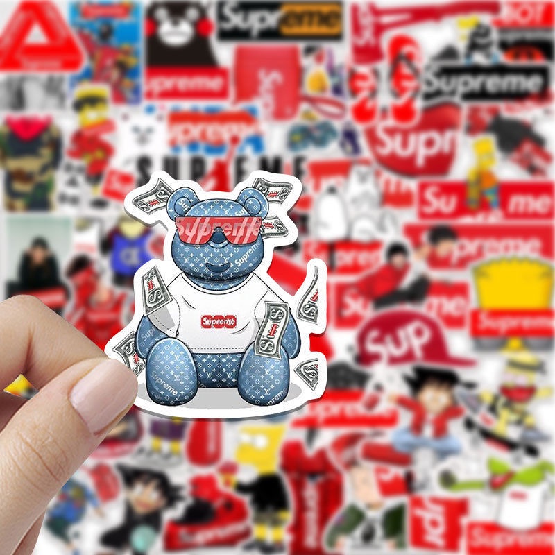 Supreme stiker Zhang fashion merek pribadi joint-nama notebook air Piala ponsel dekoratif stiker Jur