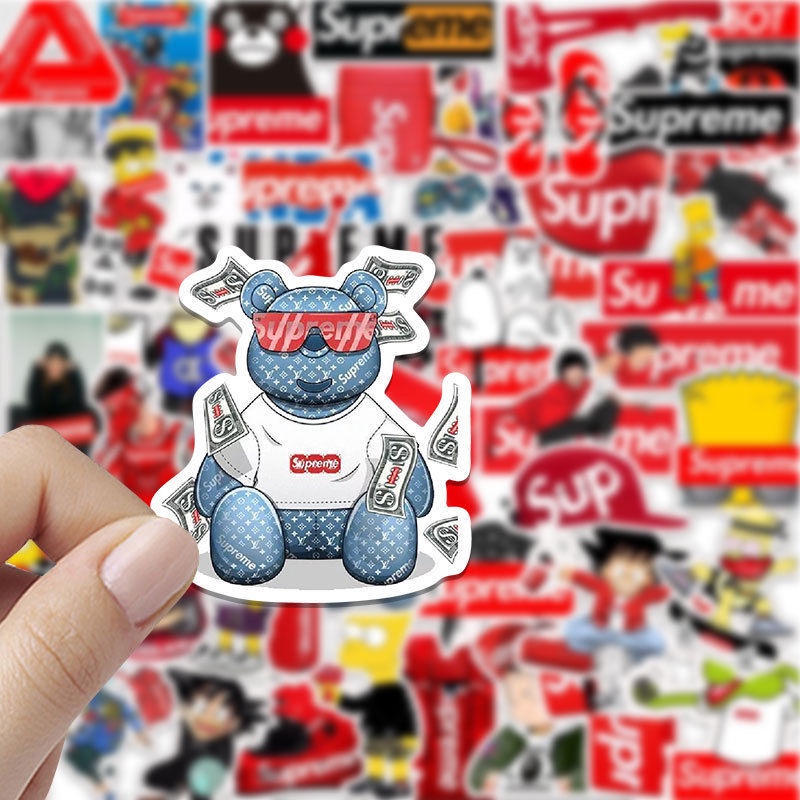 Supreme stiker Zhang fashion merek pribadi joint-nama notebook air Piala ponsel dekoratif stiker Jur