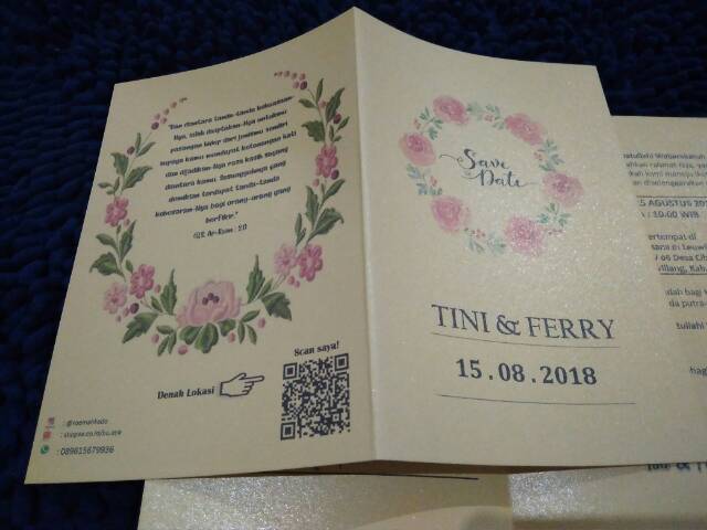 Undangan soft cover flower pink