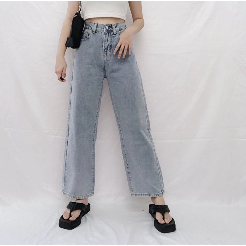 CLOTHIER - Gala Unisex Jeans | High Waist Light Blue Straight Denim