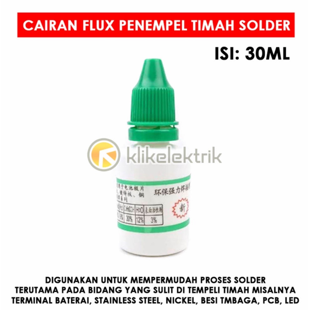 Flux stainless steel nickel Obat Solder Siongka Cair untuk Terminal Baterai / SILVER SOLDER FLUX ROR