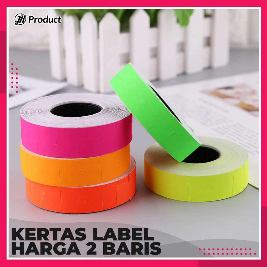 

Kertas Isi Ulang Label Harga 2 Baris Double Warna Price Labeller Roll Refill