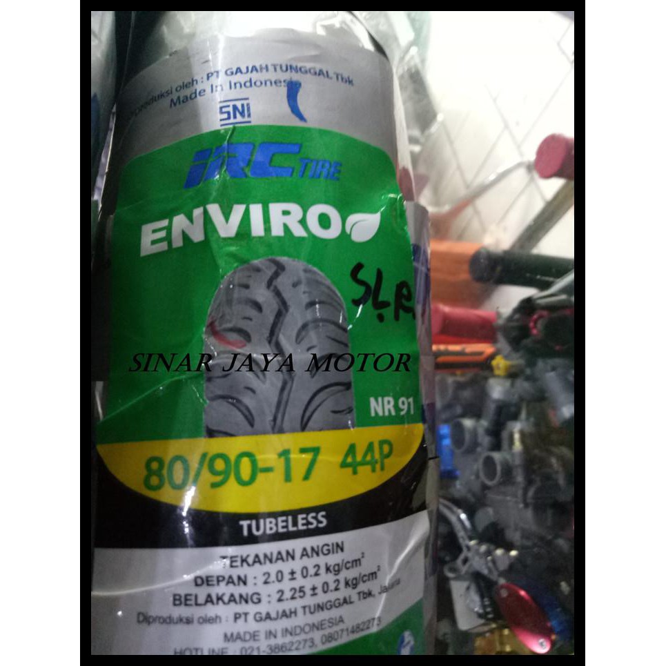 Ban Luar IRC 80/90-17 NR91 Enviro Tubeless 80 90 17
