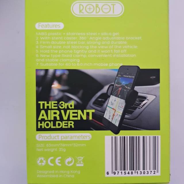 ROBOT RT-CH07 AIR VENT HOLDER GANTUNG HP DI VENTILASI MOBIL