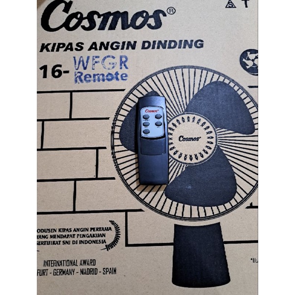 Remote Untuk Kipas Angin Dinding Cosmos Original (Untuk Kipas Cosmos Type 16WFGR dan 16WFCR)