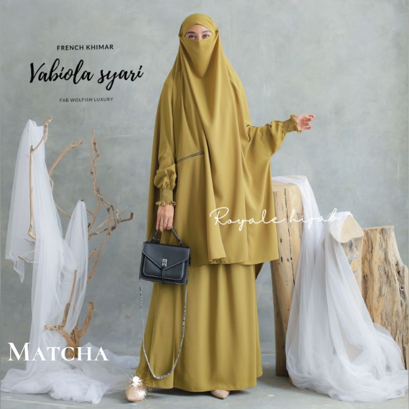 VABIOLA SYARI FRENCH KHIMAR + ROK+CADAR TALI