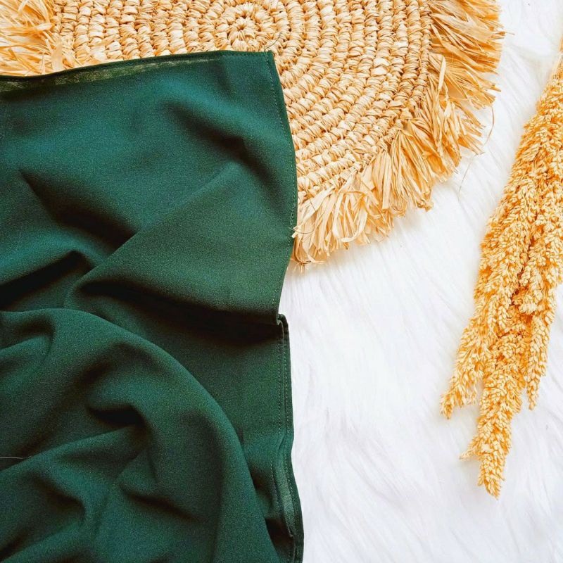 Pashmina 200x75 Diamond Ceruty Halus Pasmina Panjang Phasmina Basic Non Instan Grosir Sleman Jogja-Pashmina ijo botol