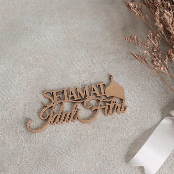 Hiasan Kayu Idul Fitri | Hang Tag Hampers Lebaran