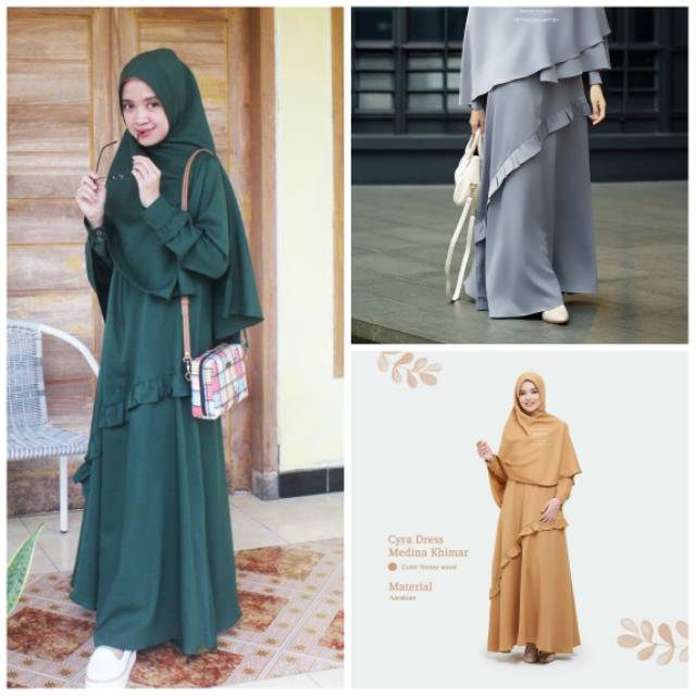(HANYA DRESS) GAMIS CYRA KAISYA BAHAN ARABIAN CREPE